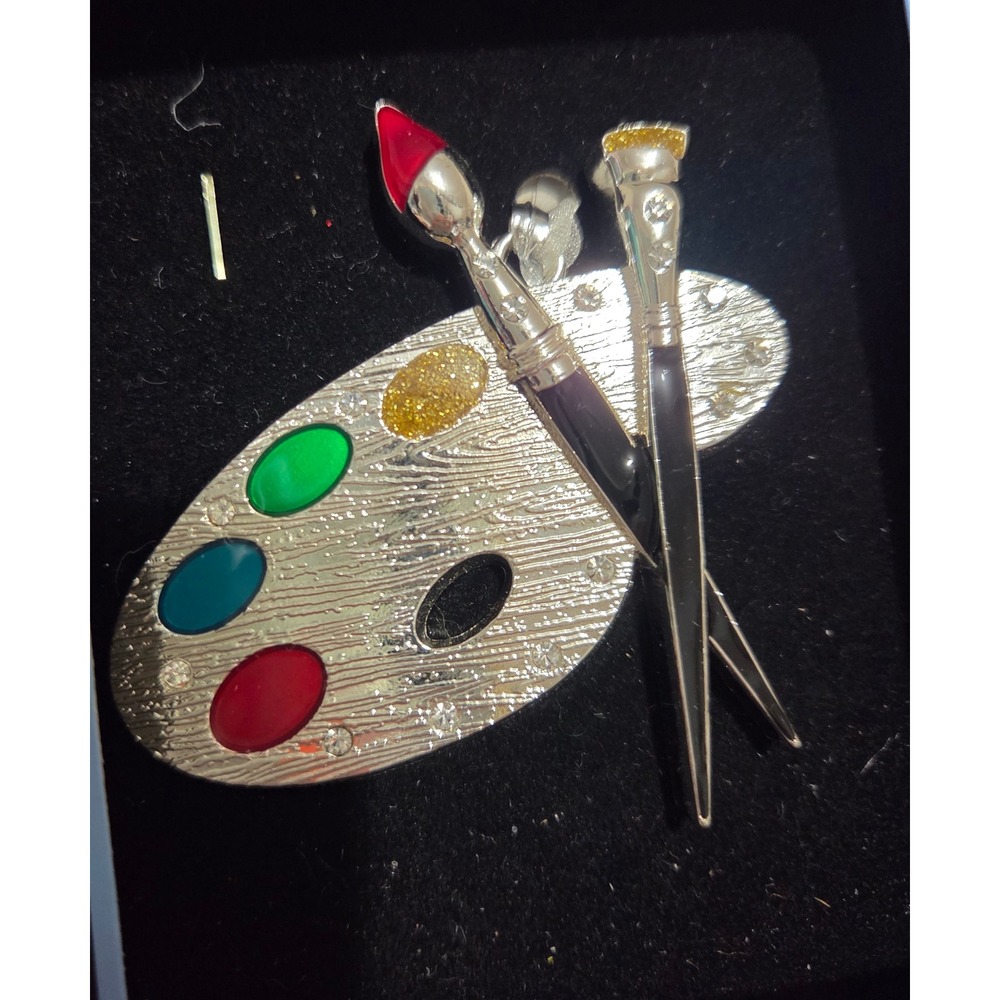 Regent Square Artist Palette Paintbrush Ornament with European Crystals 2015
